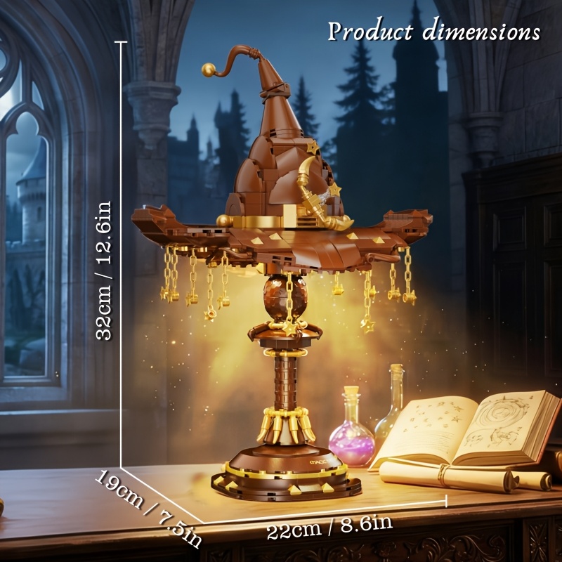 Gilded Chain Wizard Hat Building Blocks, High-Difficulty Assembly